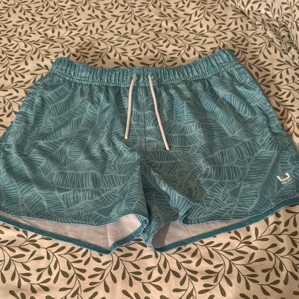 Huk Women's Blue Patterned Shorts